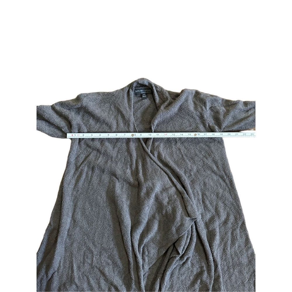 Barefoot Dreams Bamboo Chic Lite Knit cardigan 436 sz S/M Gray - Picture 4 of 8